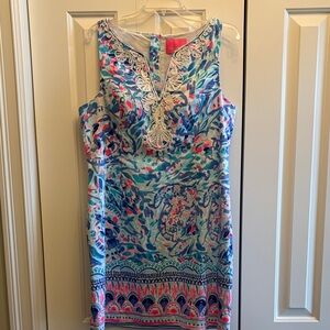 Lilly Pulitzer Gabby Vibrant Blue and Pink Mini Dress